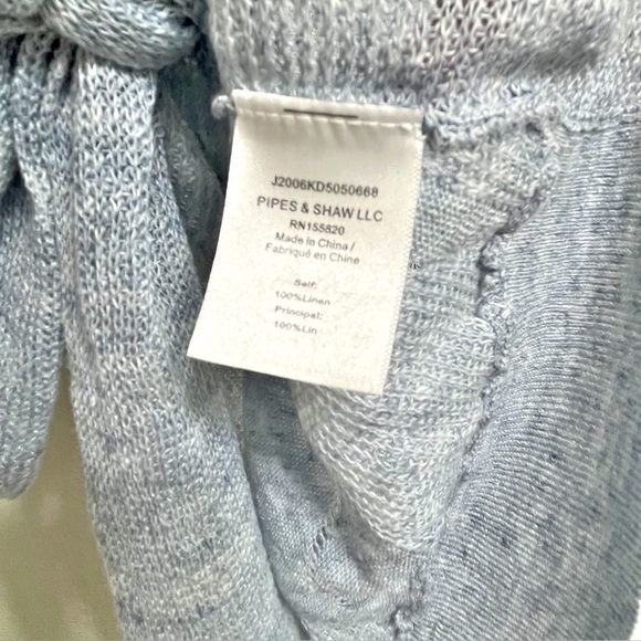 Veronica Beard Elina Crewneck Sweater 100% Linen Light Blue XS - Picture 5 of 9